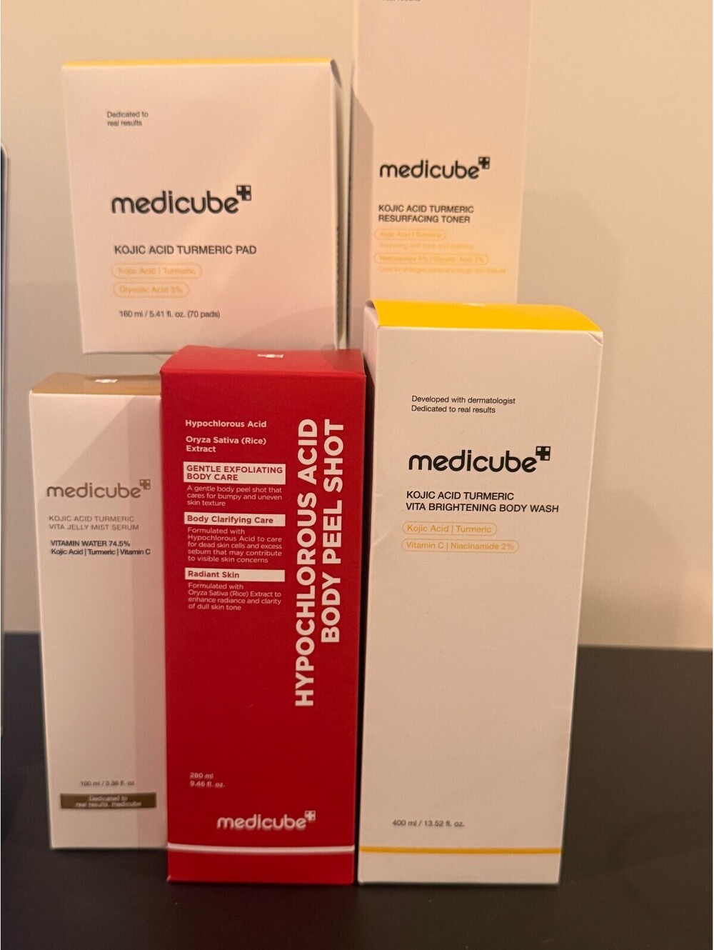 Medicube 5 Piece Kojic Acid Turmeric Skincare Body Bundle